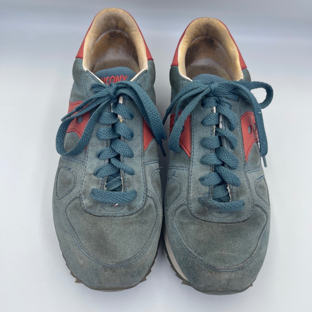 Saucony Shadow Original Mens Size 8.5 Blue Red Suede Low Top Lifestyle Sneakers